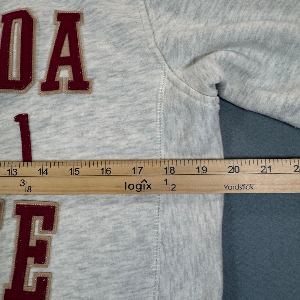 League Florida State FSU Seminoles Sweatshirt Gray Tackle Twill Crewneck Small - Picture 6 of 7
